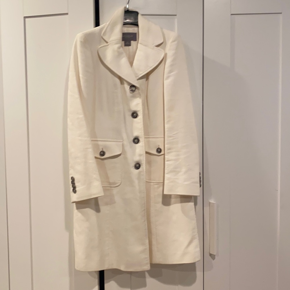 Ann Taylor White cream Coat 2 Petite